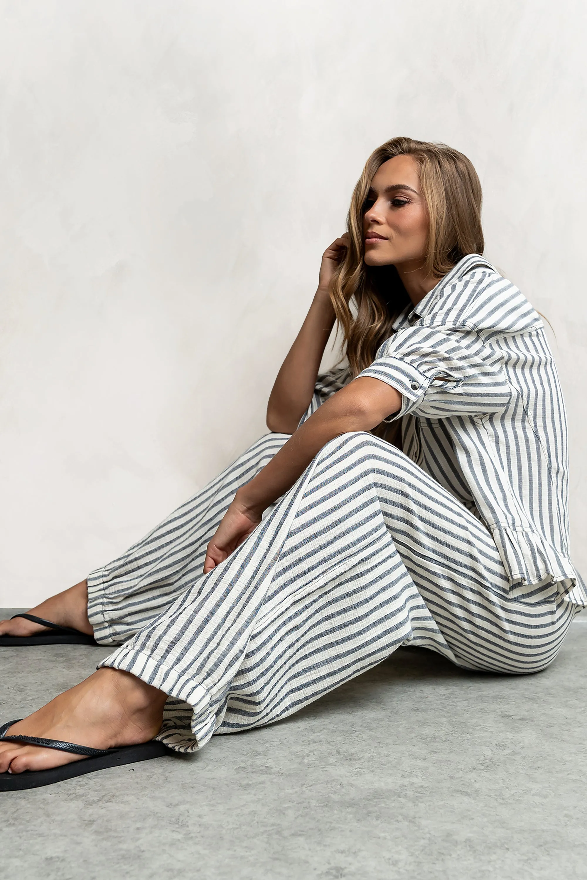 Janey Striped Pants in Black sold by bohme product image thumbnail 2