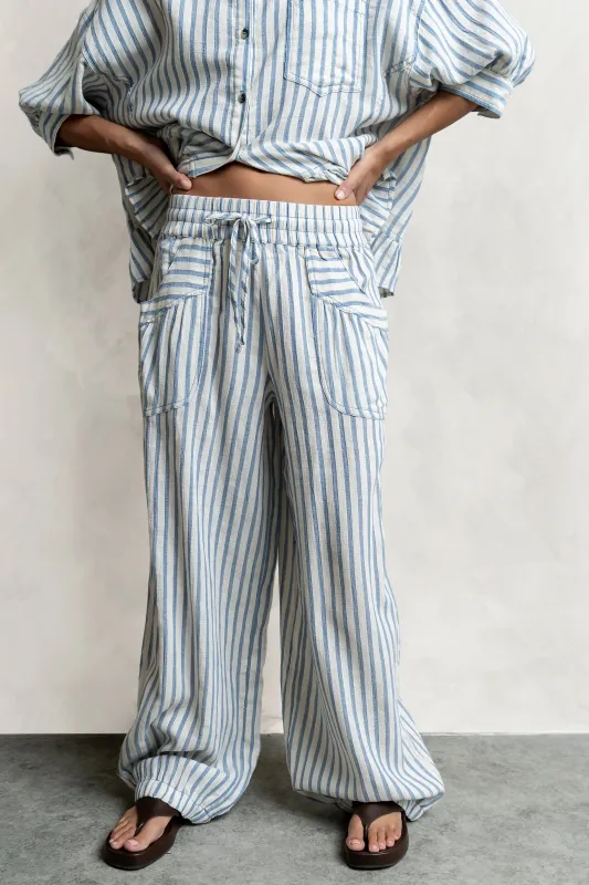 Janey Striped Pants in Denim made by bohme