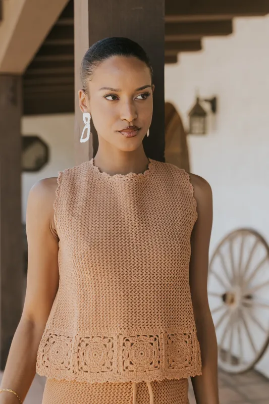 Maxine Crochet Knit Tank made by bohme