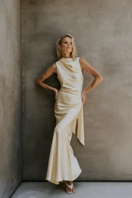 Lark Satin Maxi Dress made by bohme