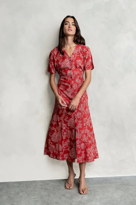 Lorie Maxi Dress in Rust made by bohme