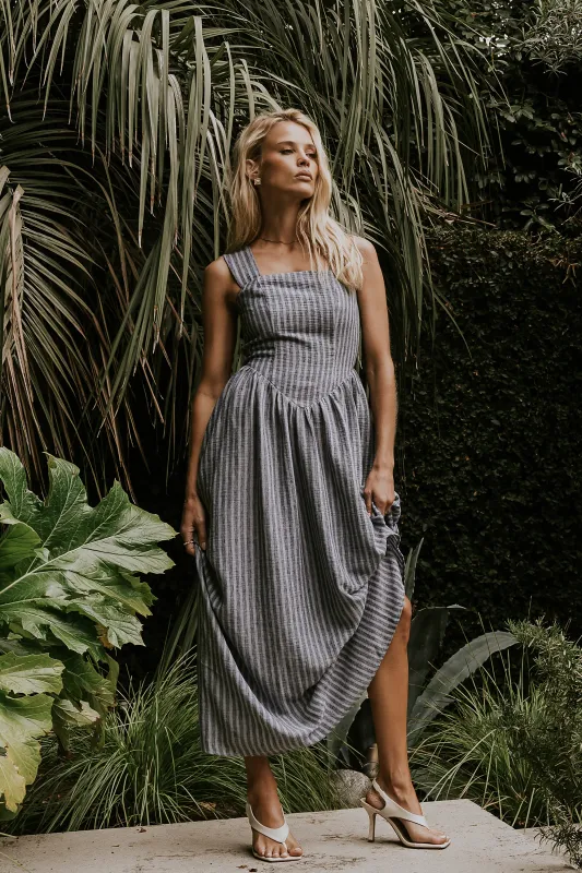 Cecelia Striped Midi Dress made by bohme