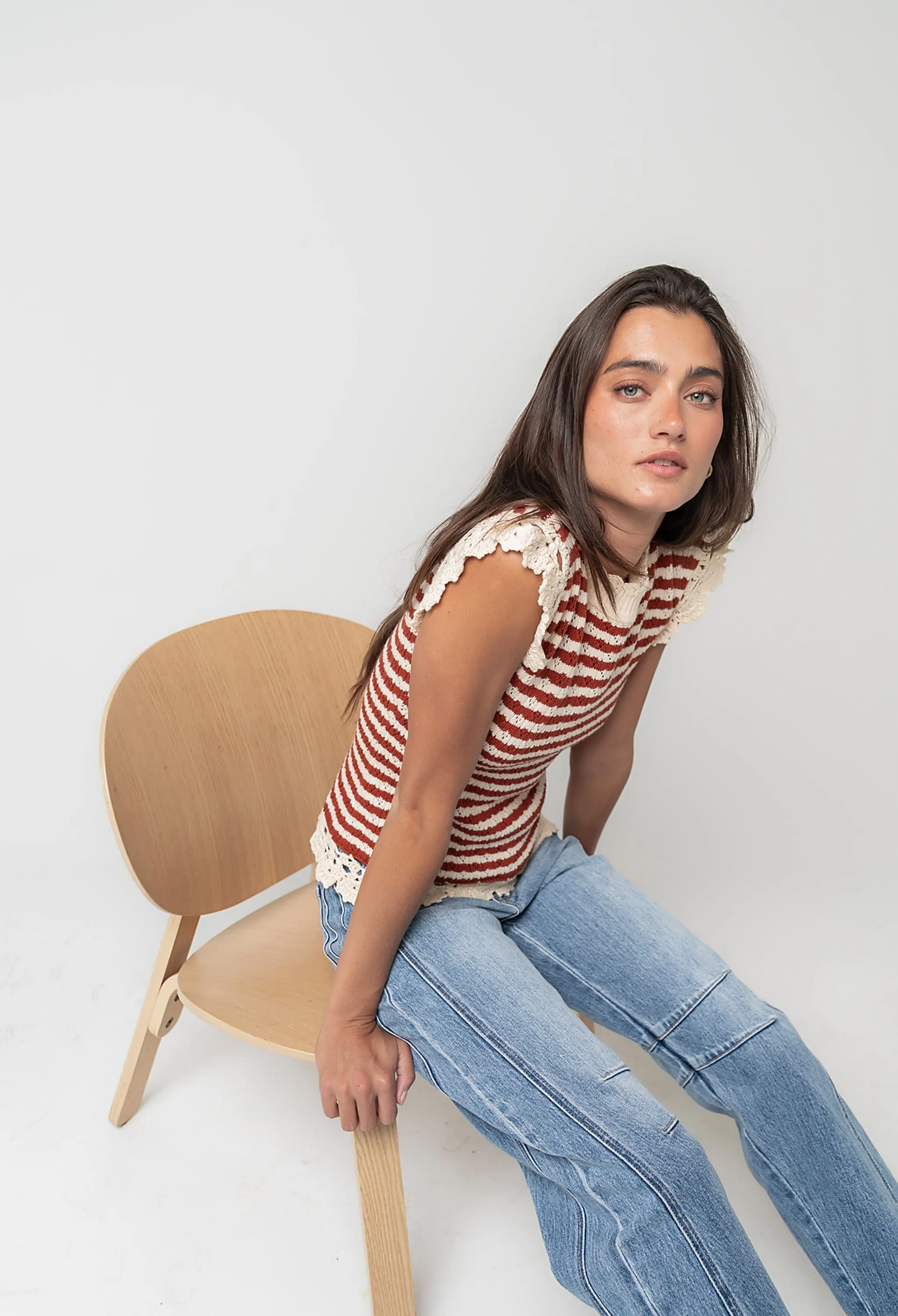 Ariah Striped Crochet Top sold by bohme product image thumbnail 2