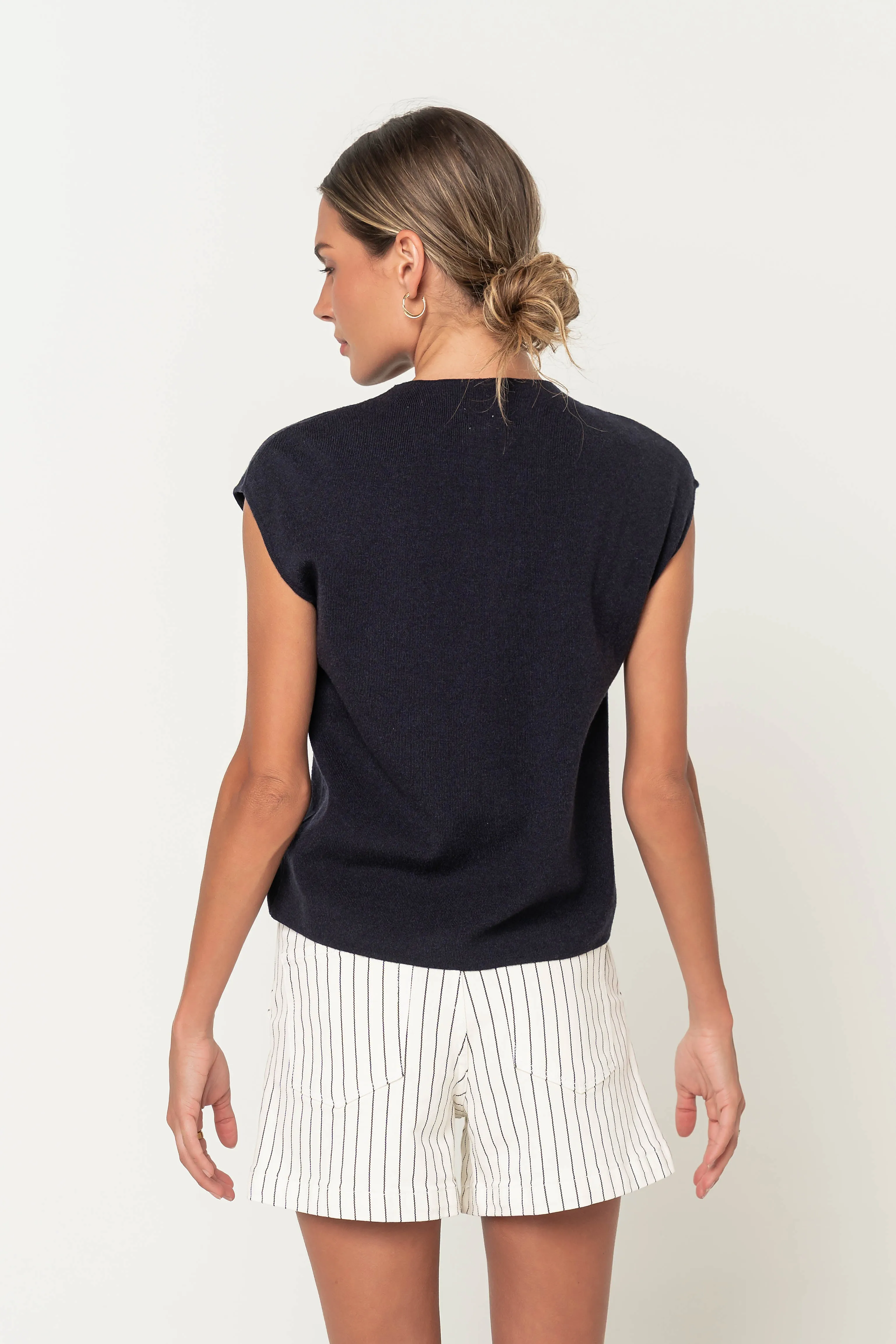 Cambria Sleeveless Cardigan in Navy - FINAL SALE sold by bohme product image thumbnail 5