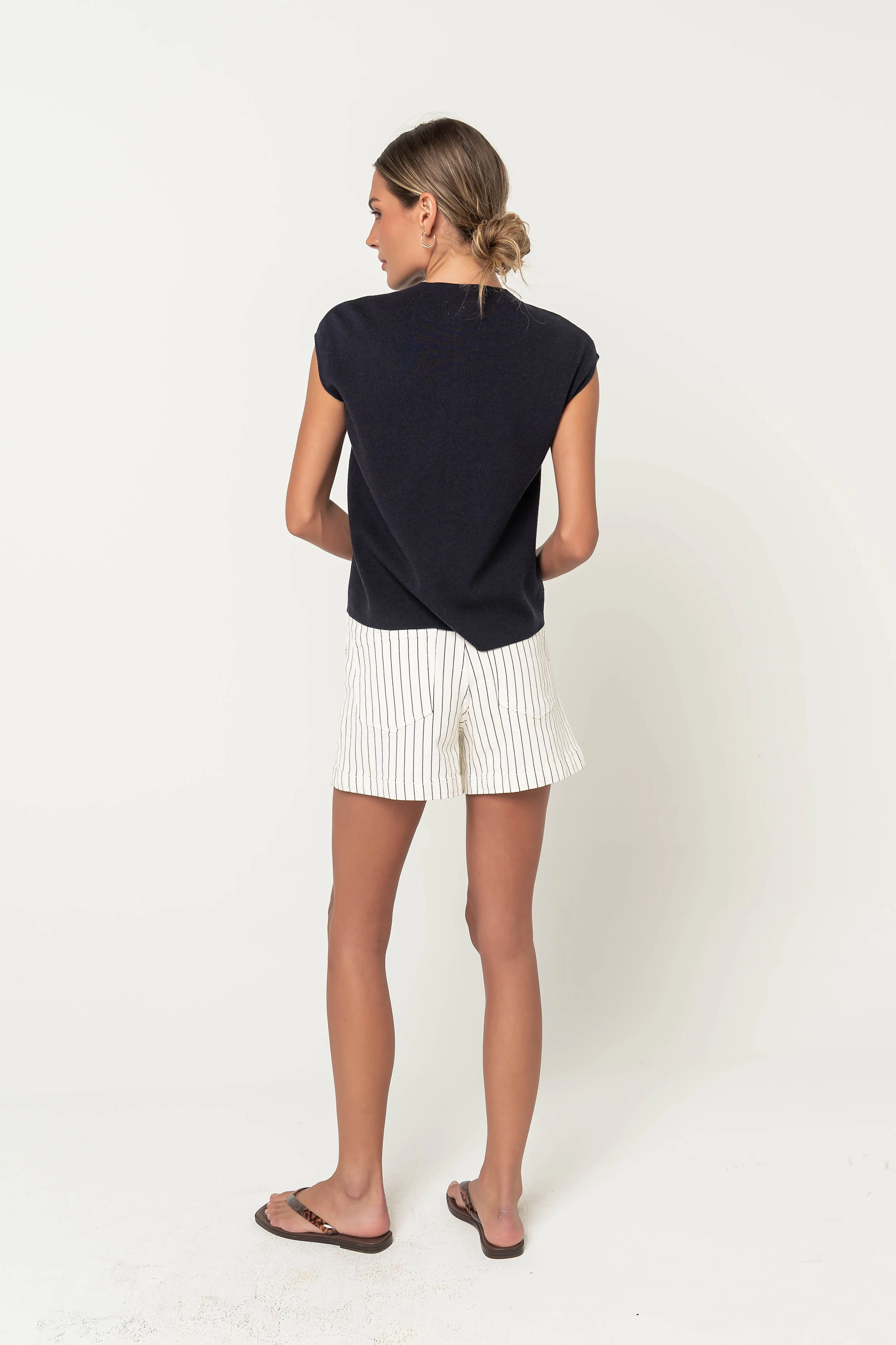 Cambria Sleeveless Cardigan in Navy - FINAL SALE sold by bohme product image thumbnail 4