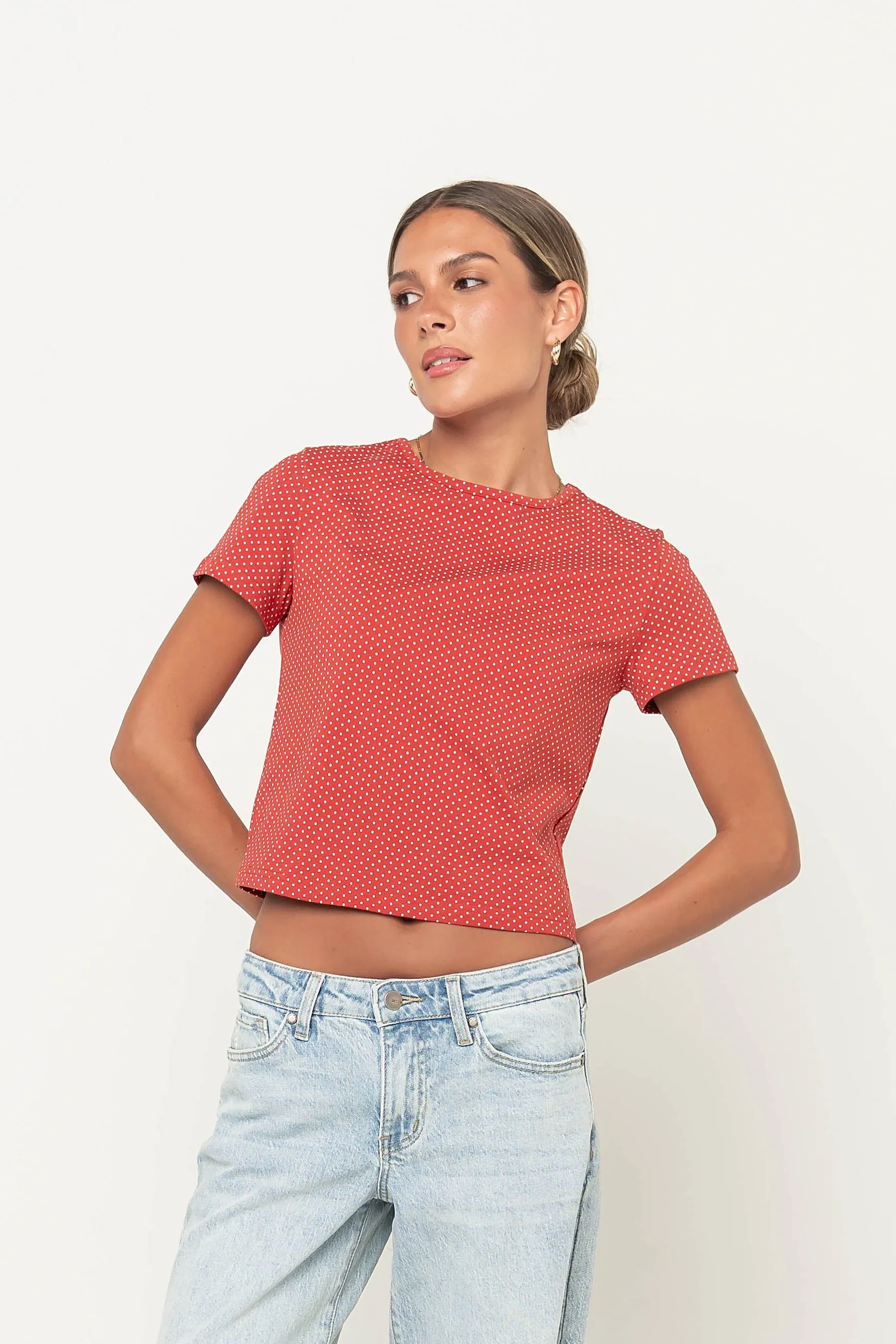 Millie Polka Dot Tee in Red sold by bohme product image thumbnail 2