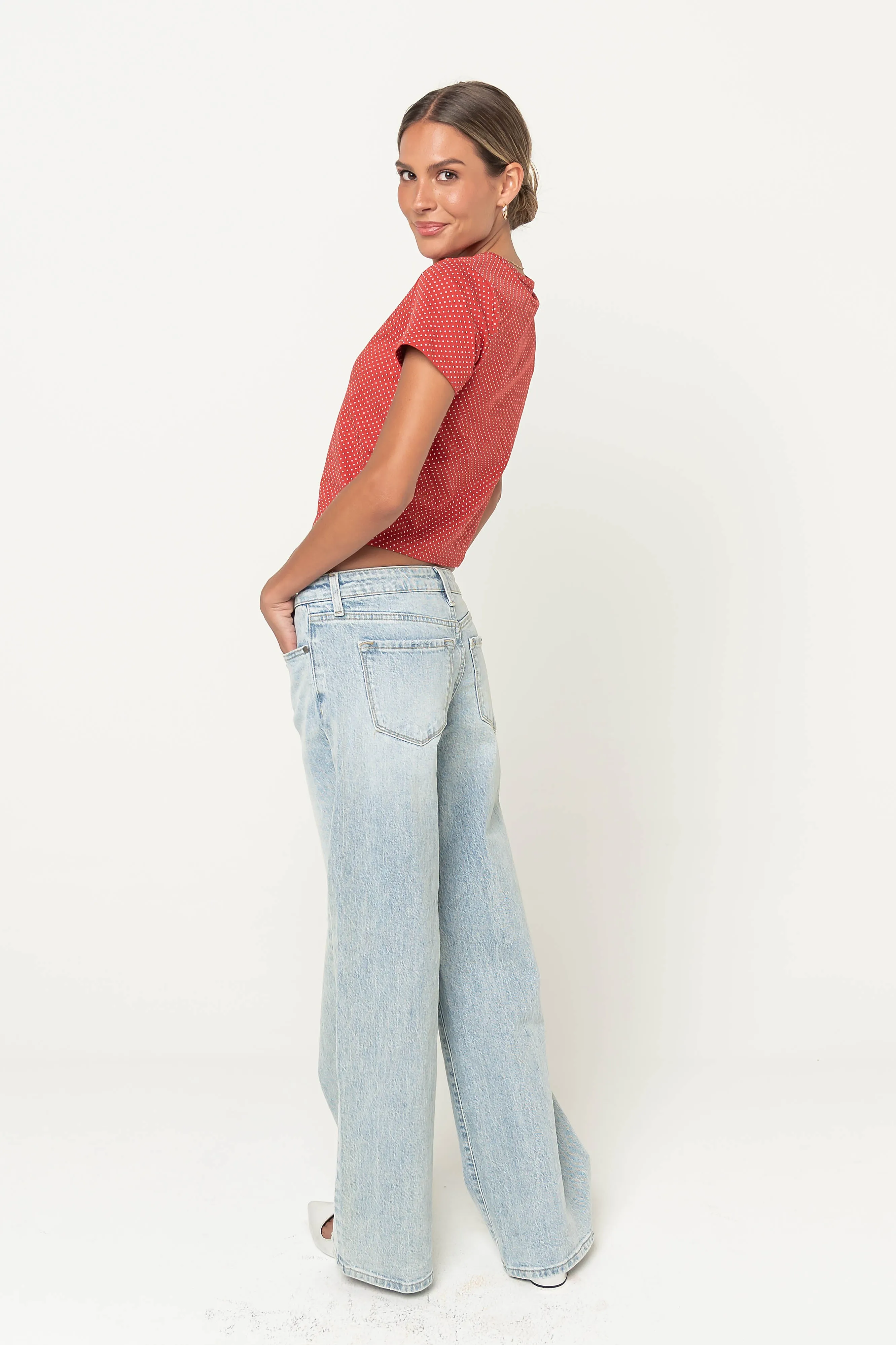 Millie Polka Dot Tee in Red sold by bohme product image thumbnail 4
