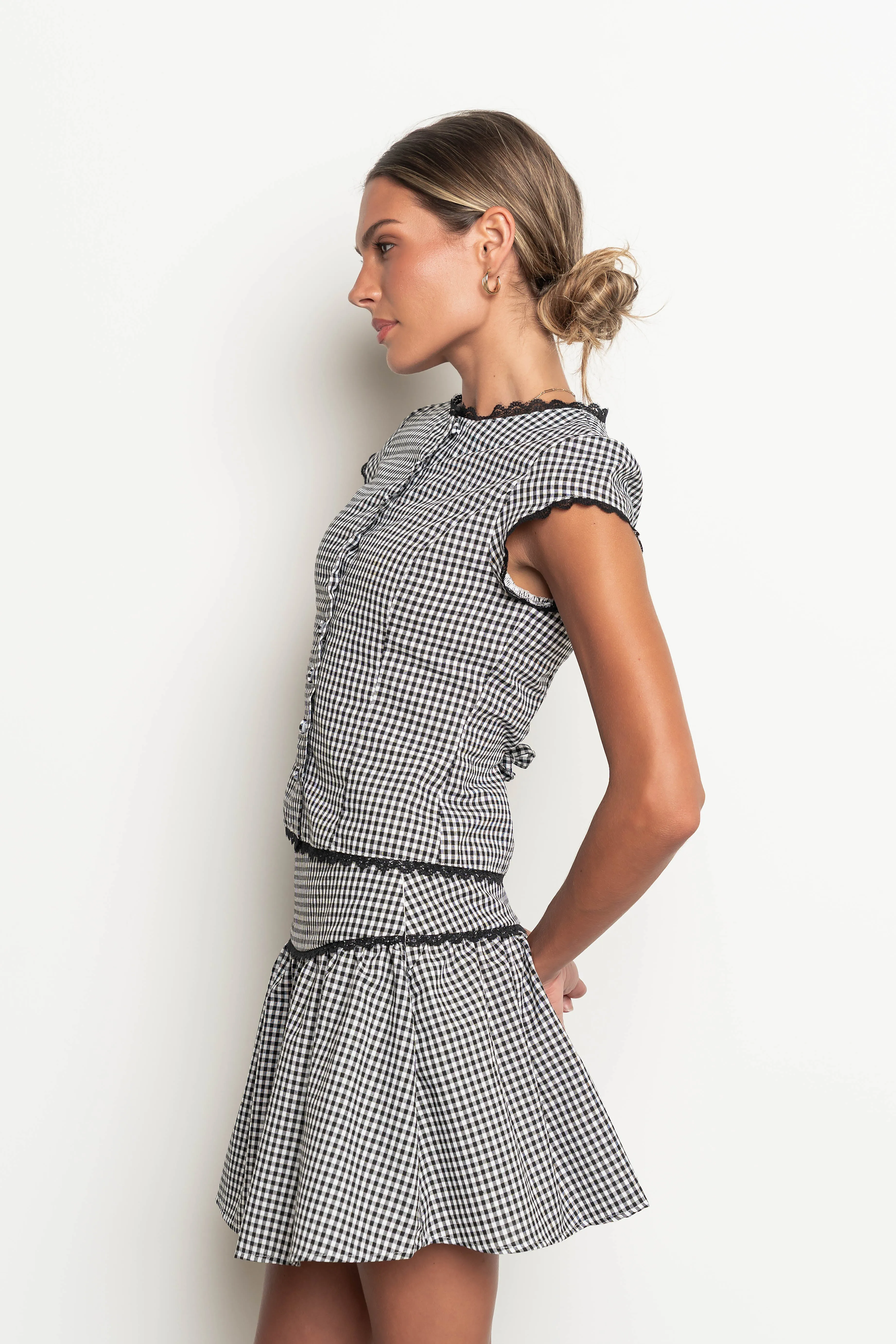 Vanessa Gingham Mini Skirt sold by bohme product image thumbnail 5