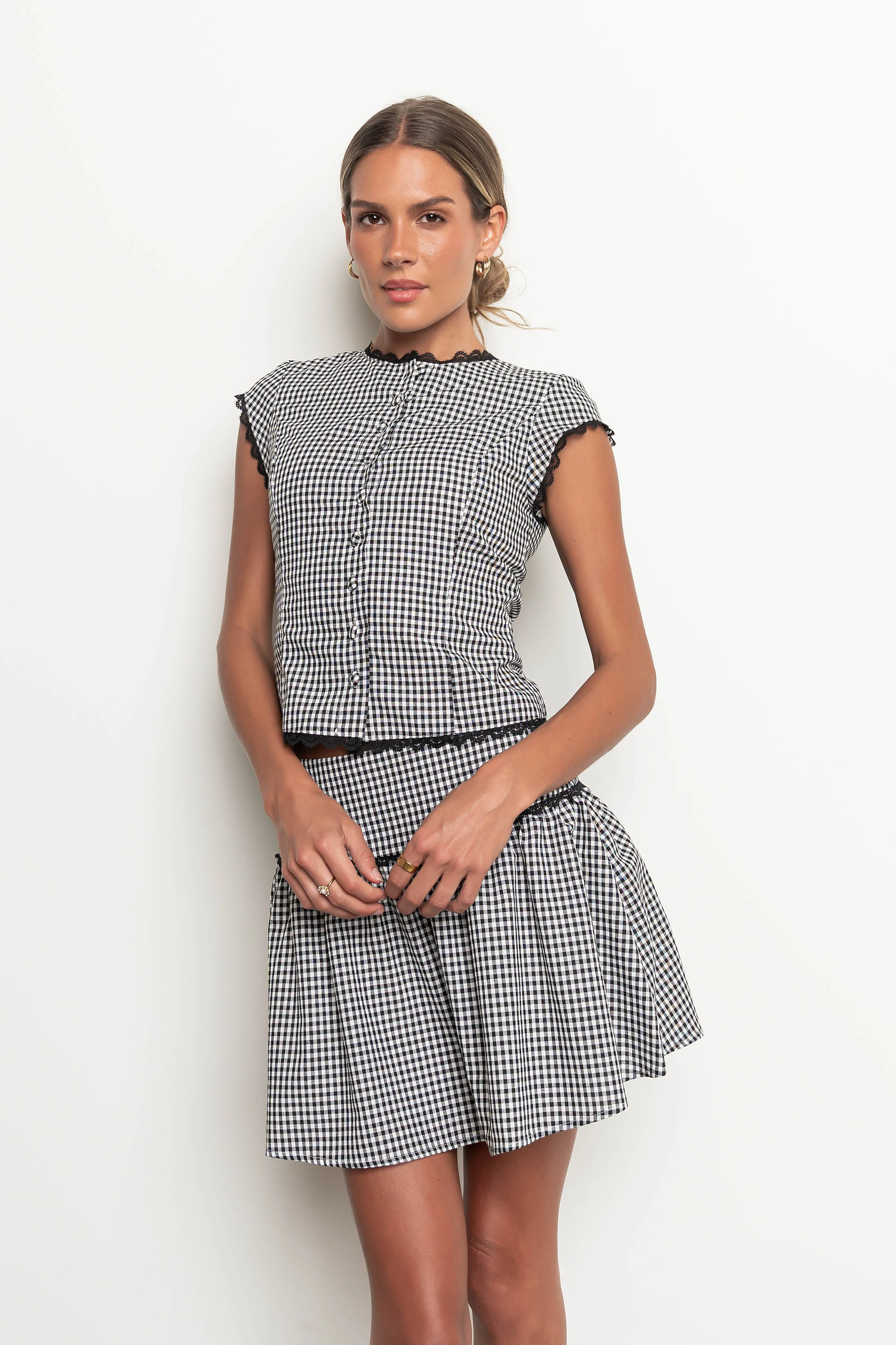 Vanessa Gingham Mini Skirt sold by bohme product image thumbnail 2