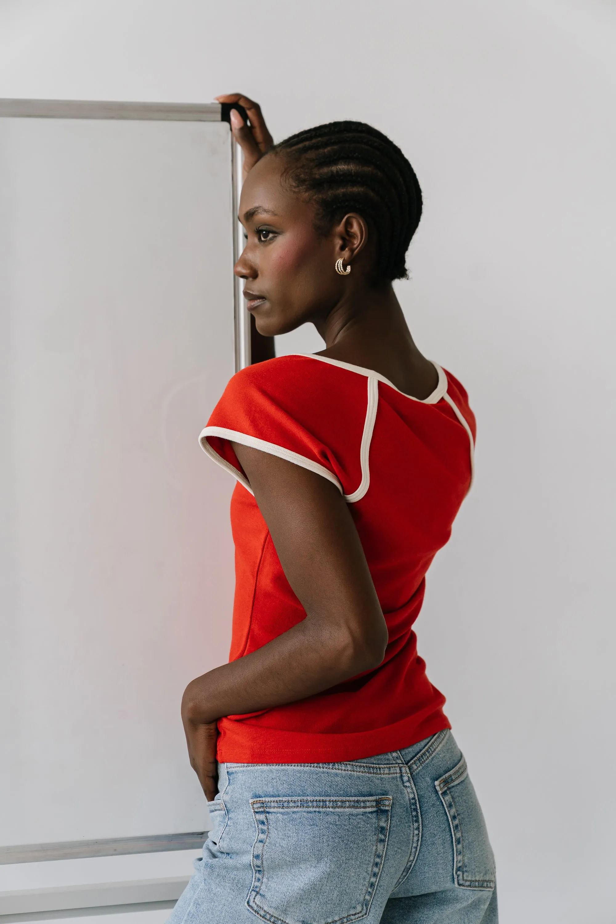 Jessi Contrast Top in Red sold by bohme product image thumbnail 4