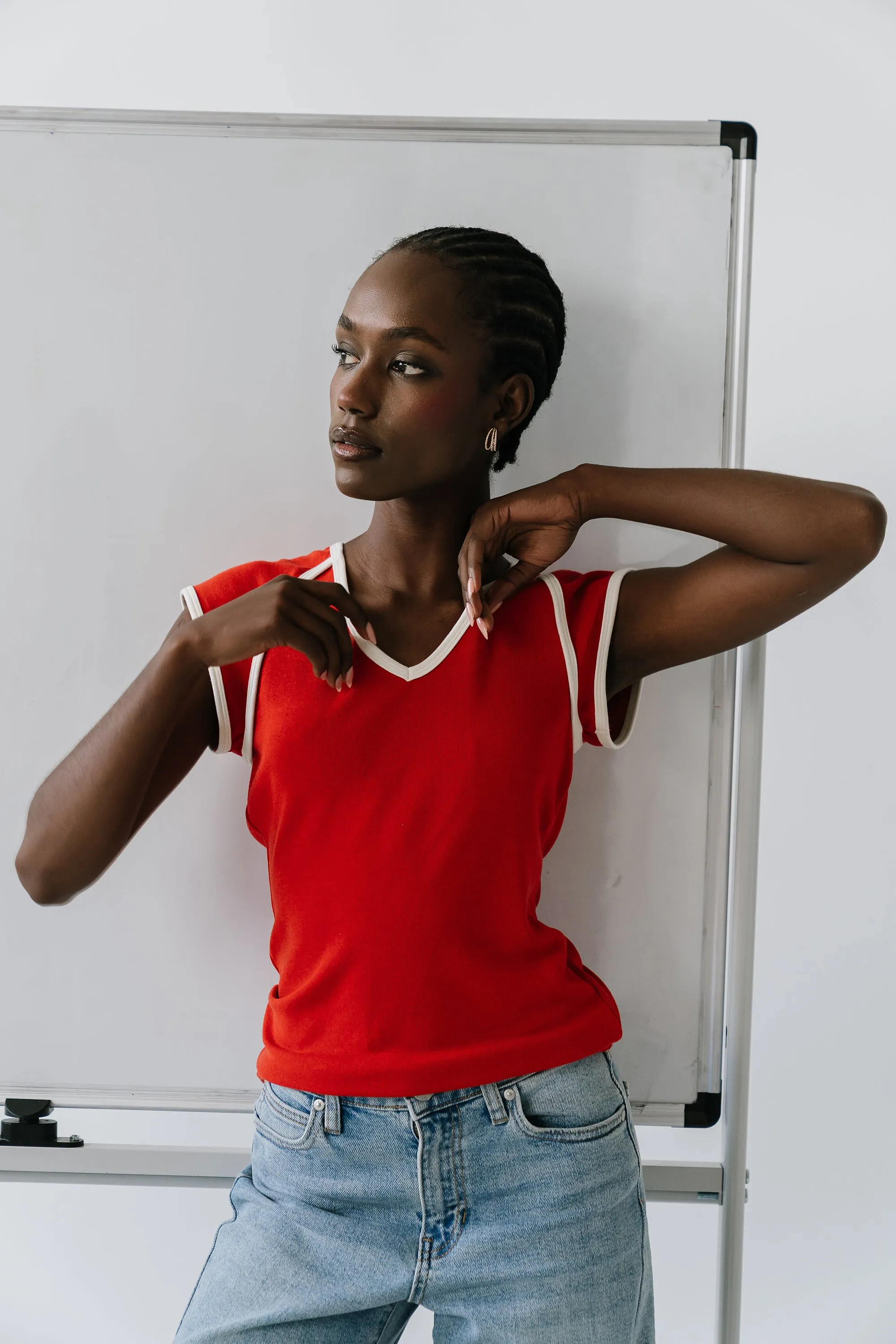 Jessi Contrast Top in Red sold by bohme product image thumbnail 2