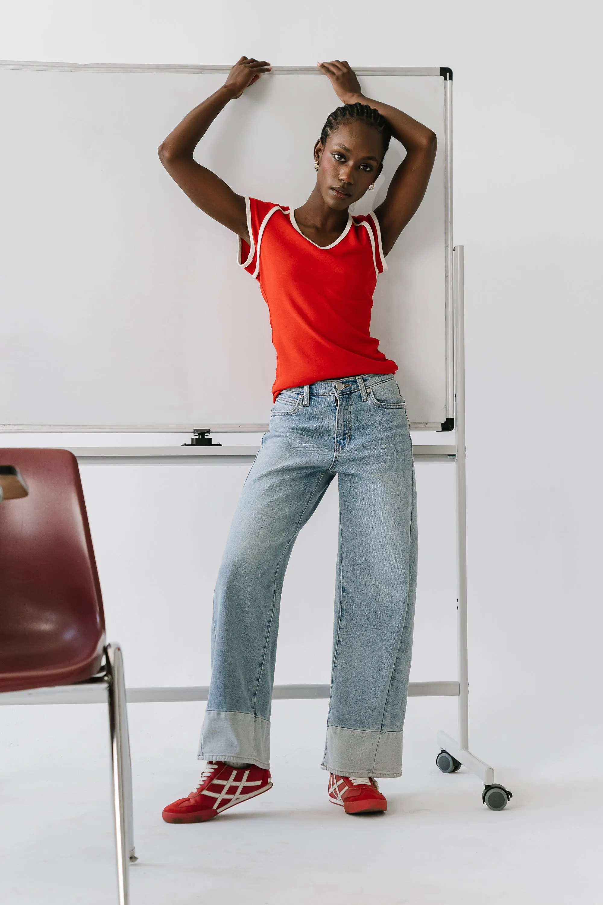 Jessi Contrast Top in Red sold by bohme product image thumbnail 3