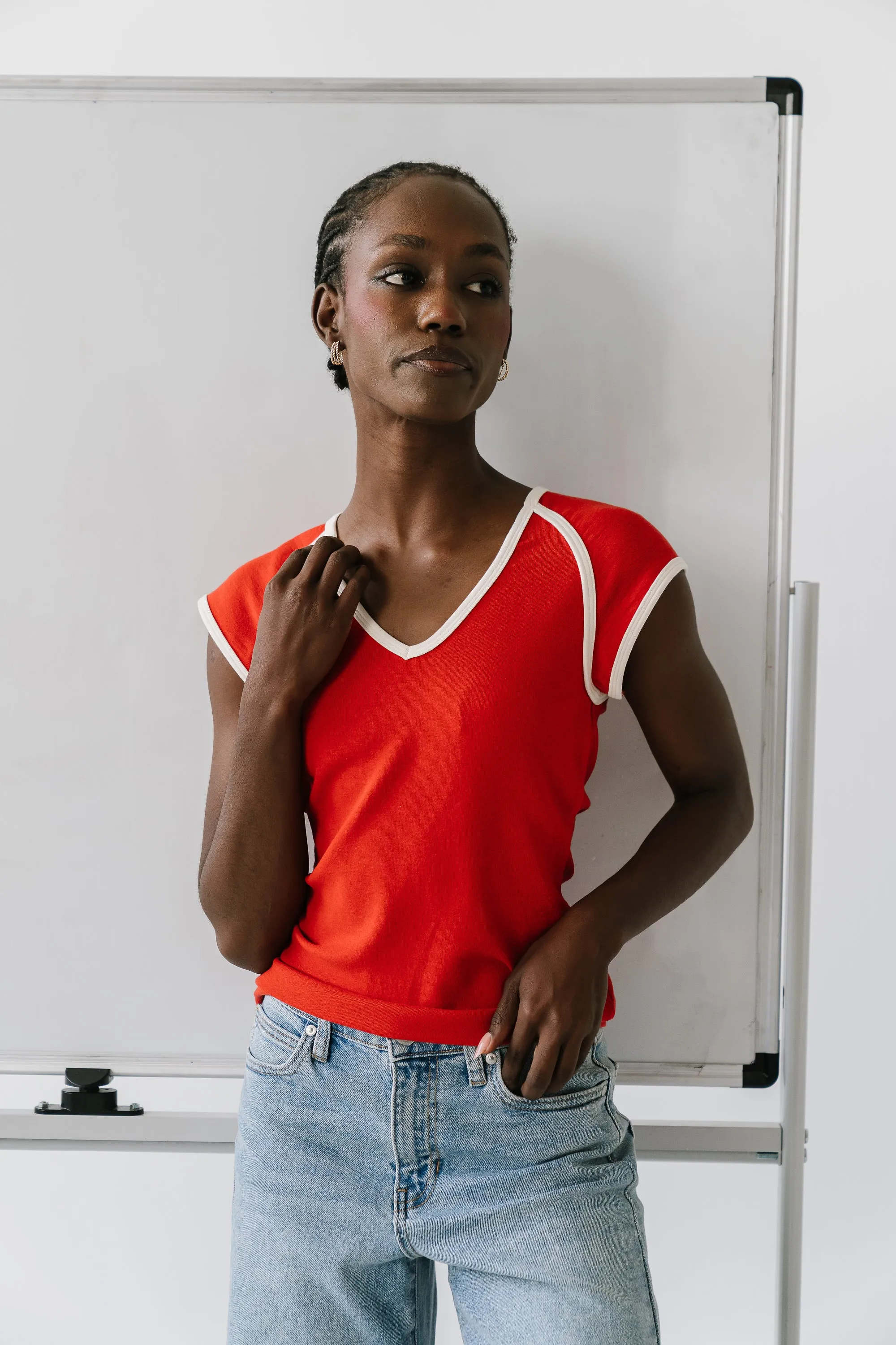 Jessi Contrast Top in Red sold by bohme product image thumbnail 5