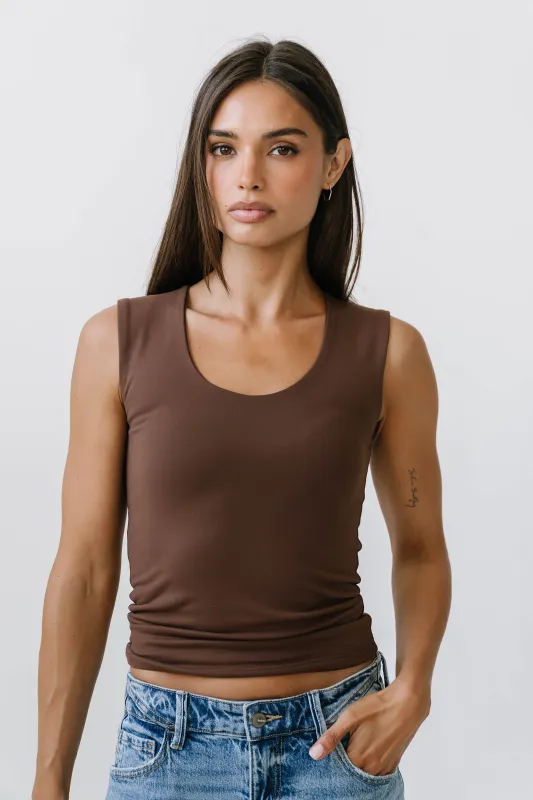 Sayla Tank Top in Dark Brown made by bohme