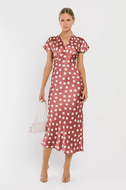 Nora Polka Dot Maxi Dress made by bohme