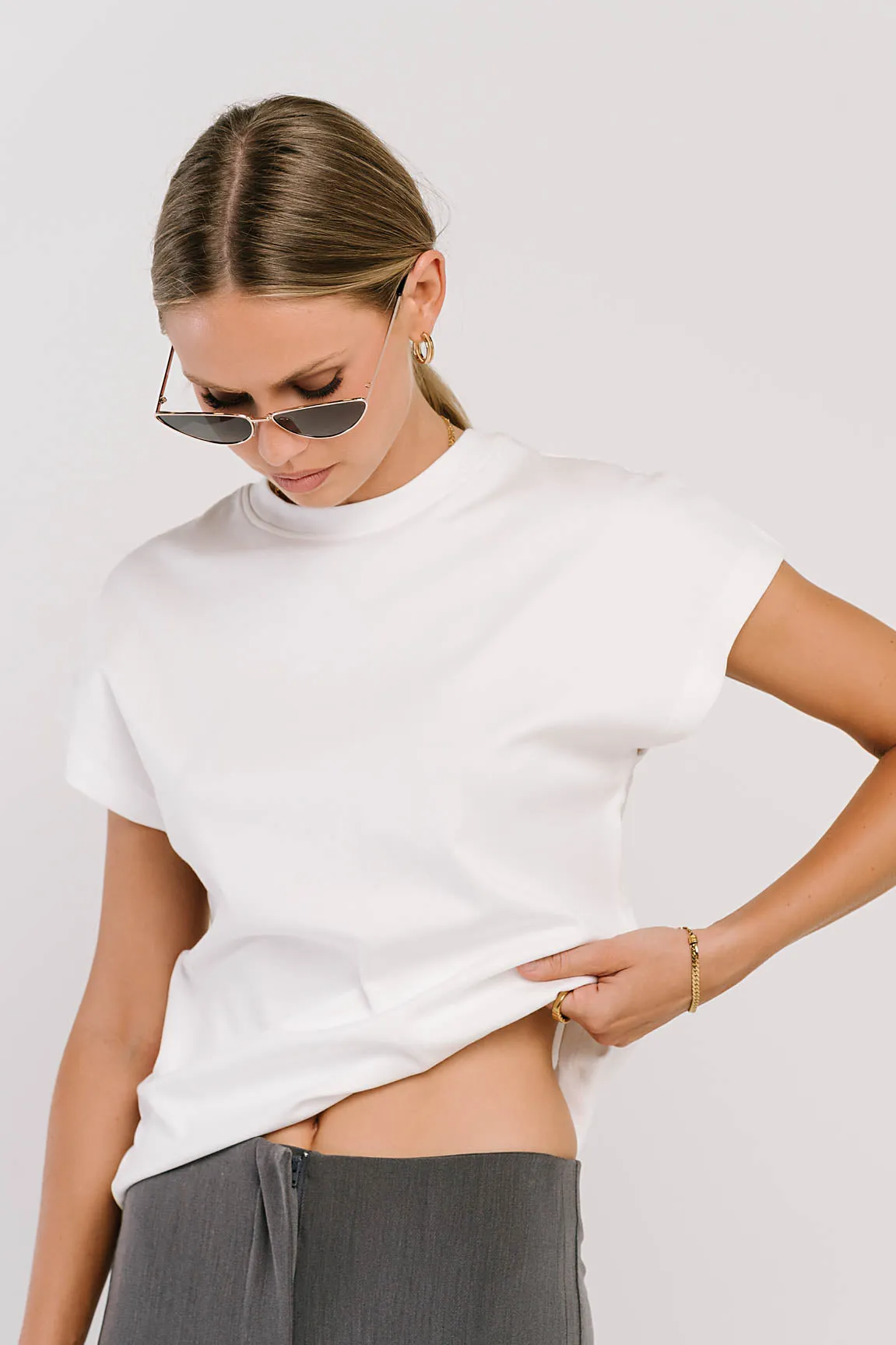 Elara Oversized Tee in White sold by bohme product image thumbnail 3