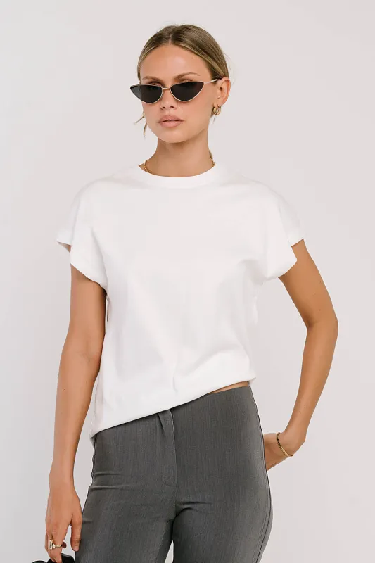 Elara Oversized Tee in White made by bohme
