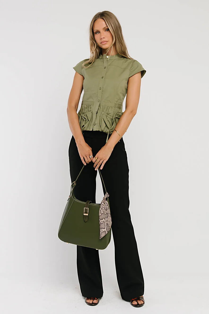 Mila Button Down Top in Olive sold by bohme product image thumbnail 2