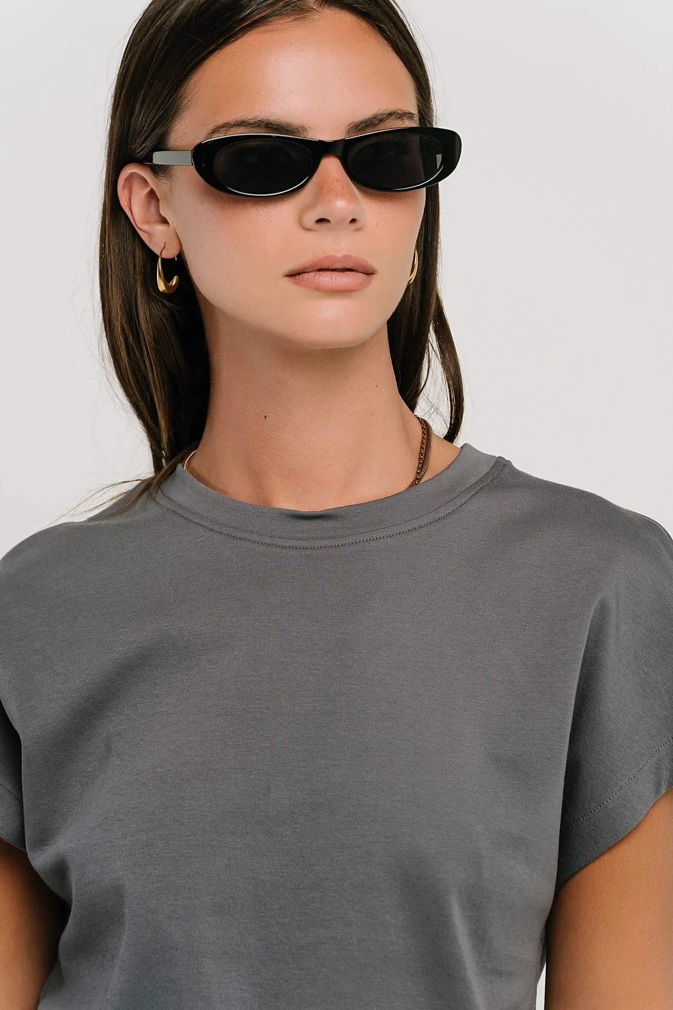 Elara Oversized Tee in Slate Blue sold by bohme product image thumbnail 3