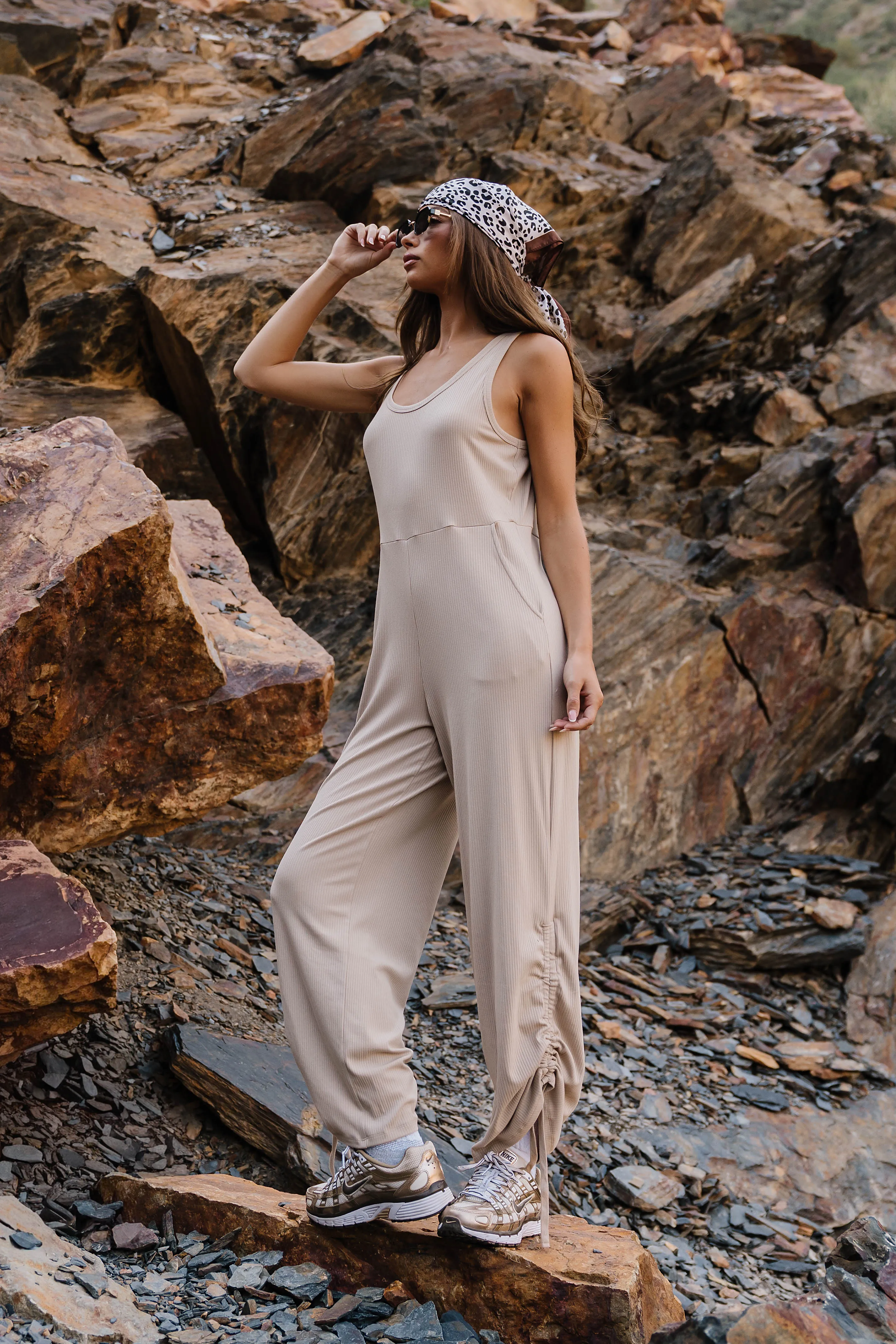 Magnolia Ribbed Jumpsuit in Beige sold by bohme product image thumbnail 5