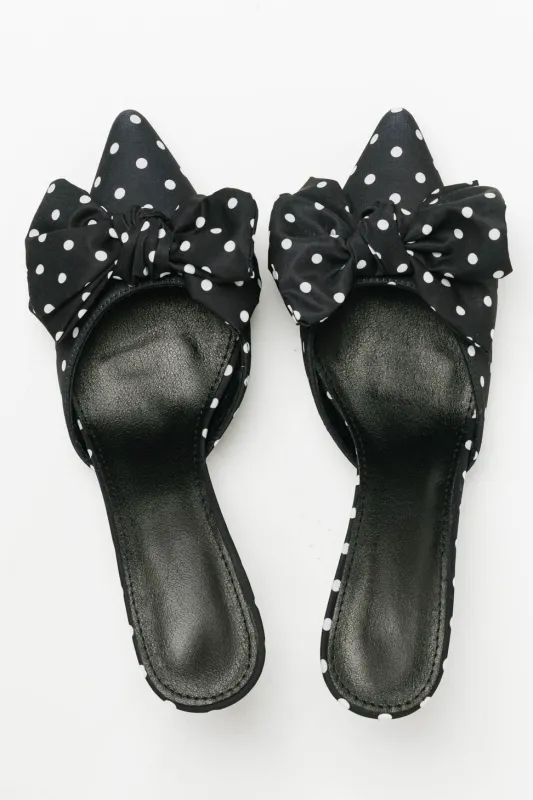 Goldie Polka Dot Heel in Black made by bohme