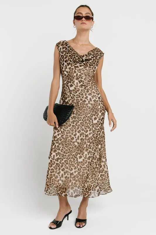 Brady Leopard Print Maxi Dress made by bohme