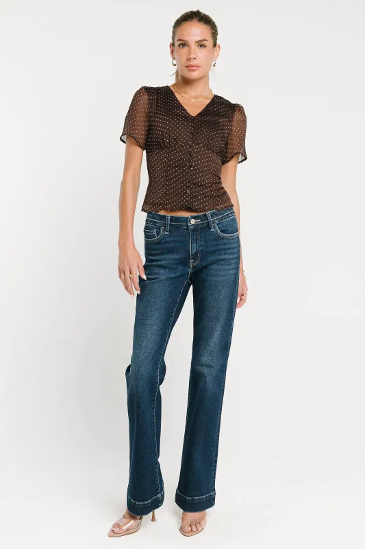 Kaylie Polka Dot Button Down Blouse made by bohme