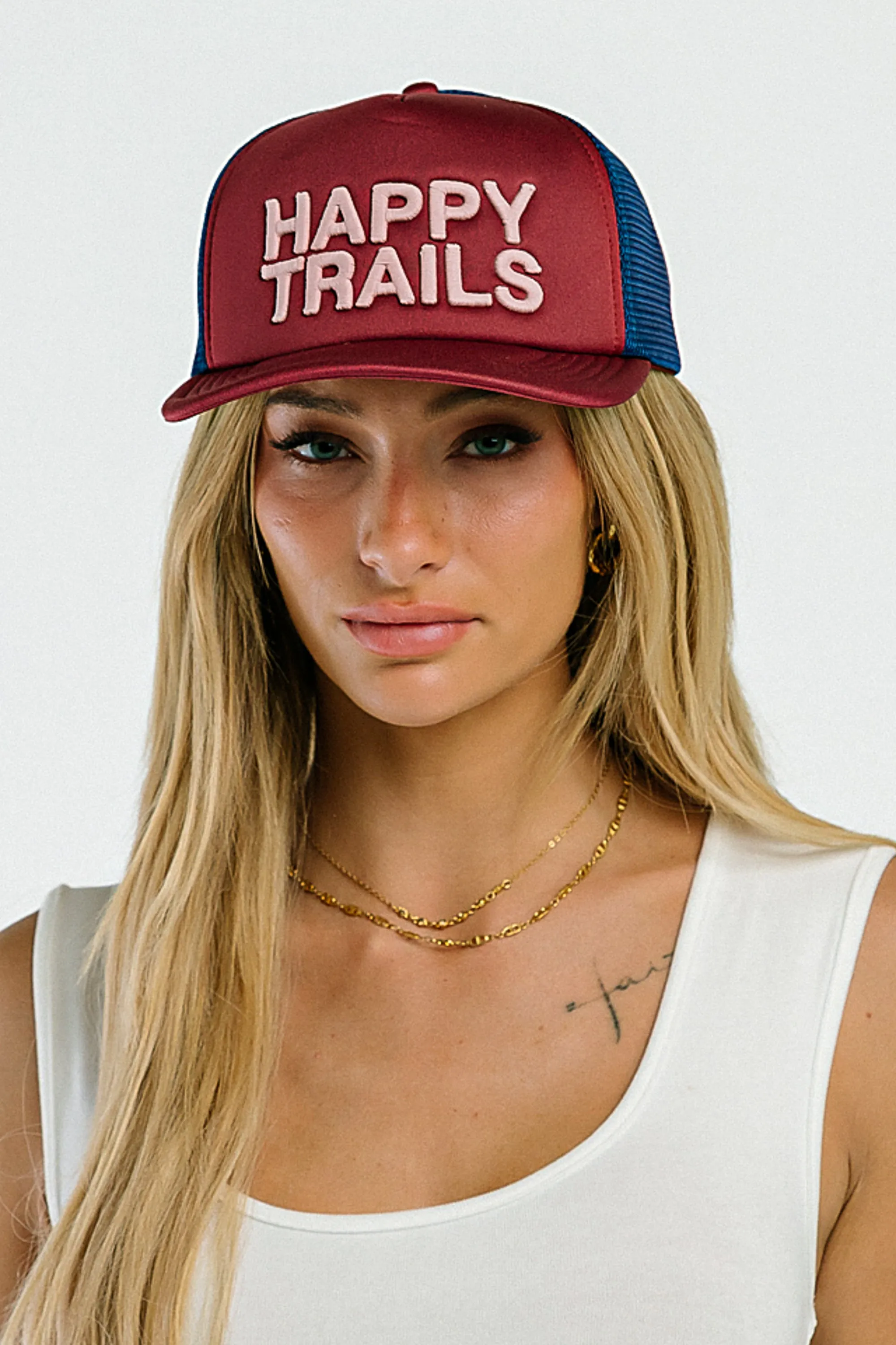 Sunny Trucker Hat in Red sold by bohme