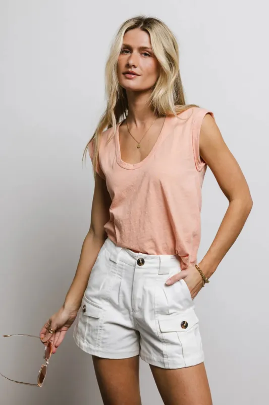 Jaylene Muscle Tee in Coral - FINAL SALE sold by bohme