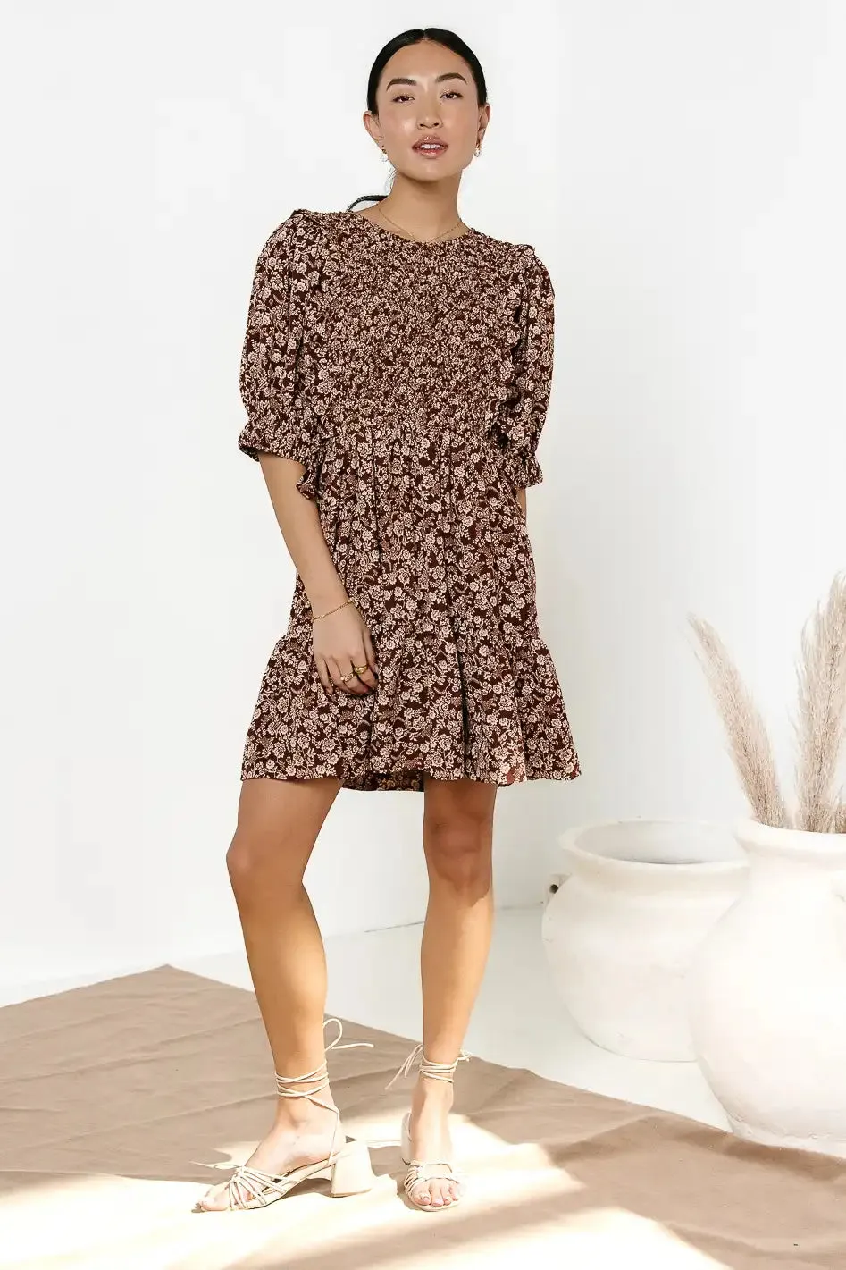 Maddie Smocked Floral Dress - FINAL SALE sold by bohme