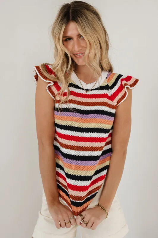 Lexi Sweater Top in Striped - FINAL SALE sold by bohme