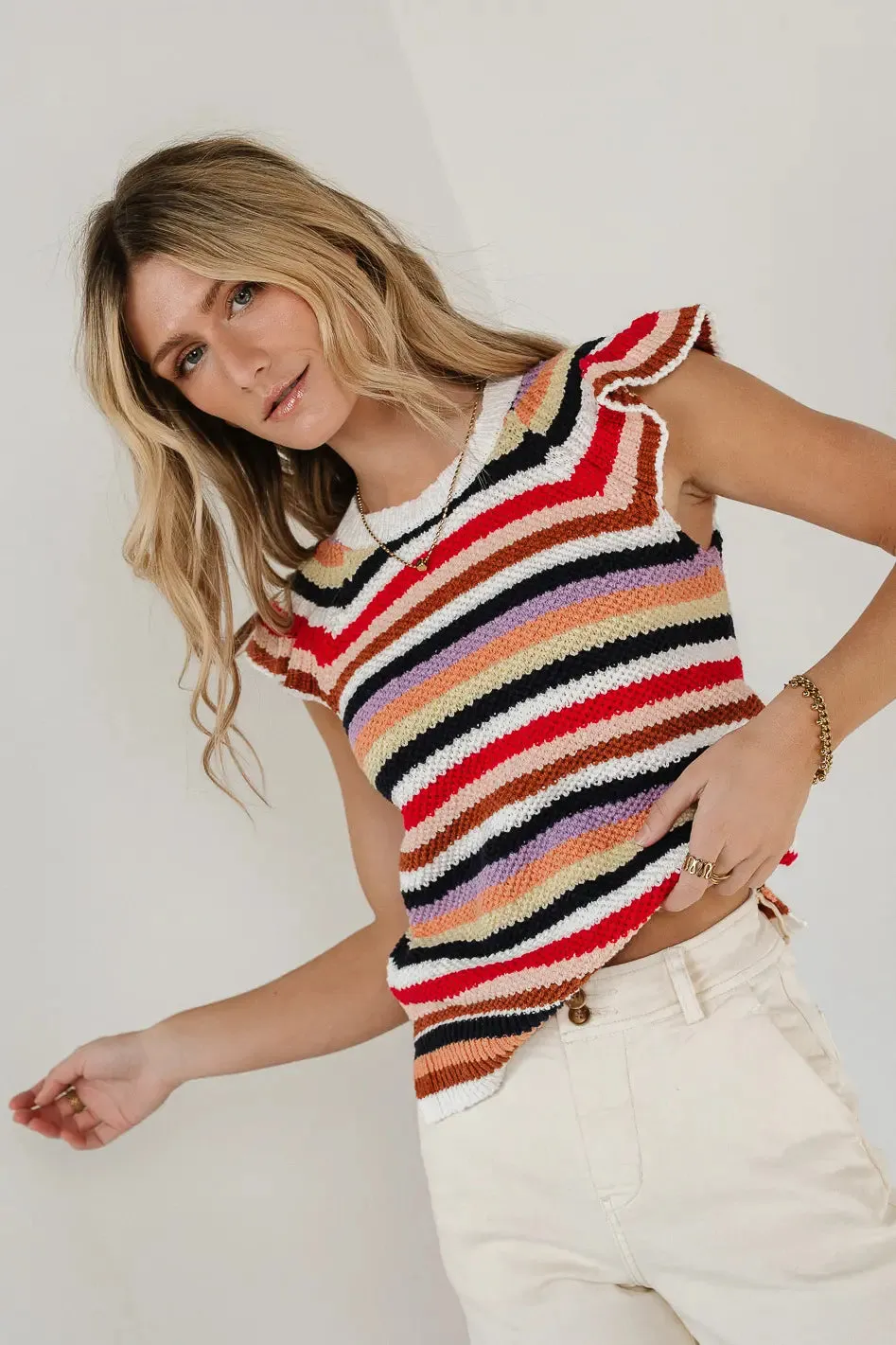Lexi Sweater Top in Striped - FINAL SALE sold by bohme product image thumbnail 4