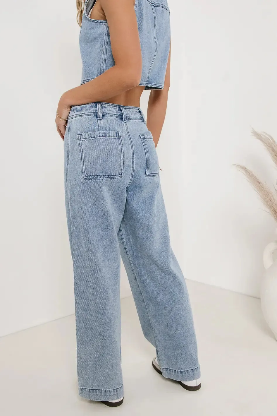 Georgia Wide Leg Jeans in Light Wash - FINAL SALE sold by bohme product image thumbnail 2