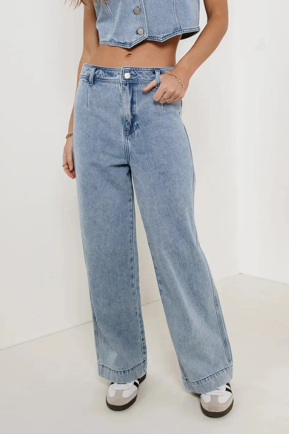 Georgia Wide Leg Jeans in Light Wash - FINAL SALE sold by bohme