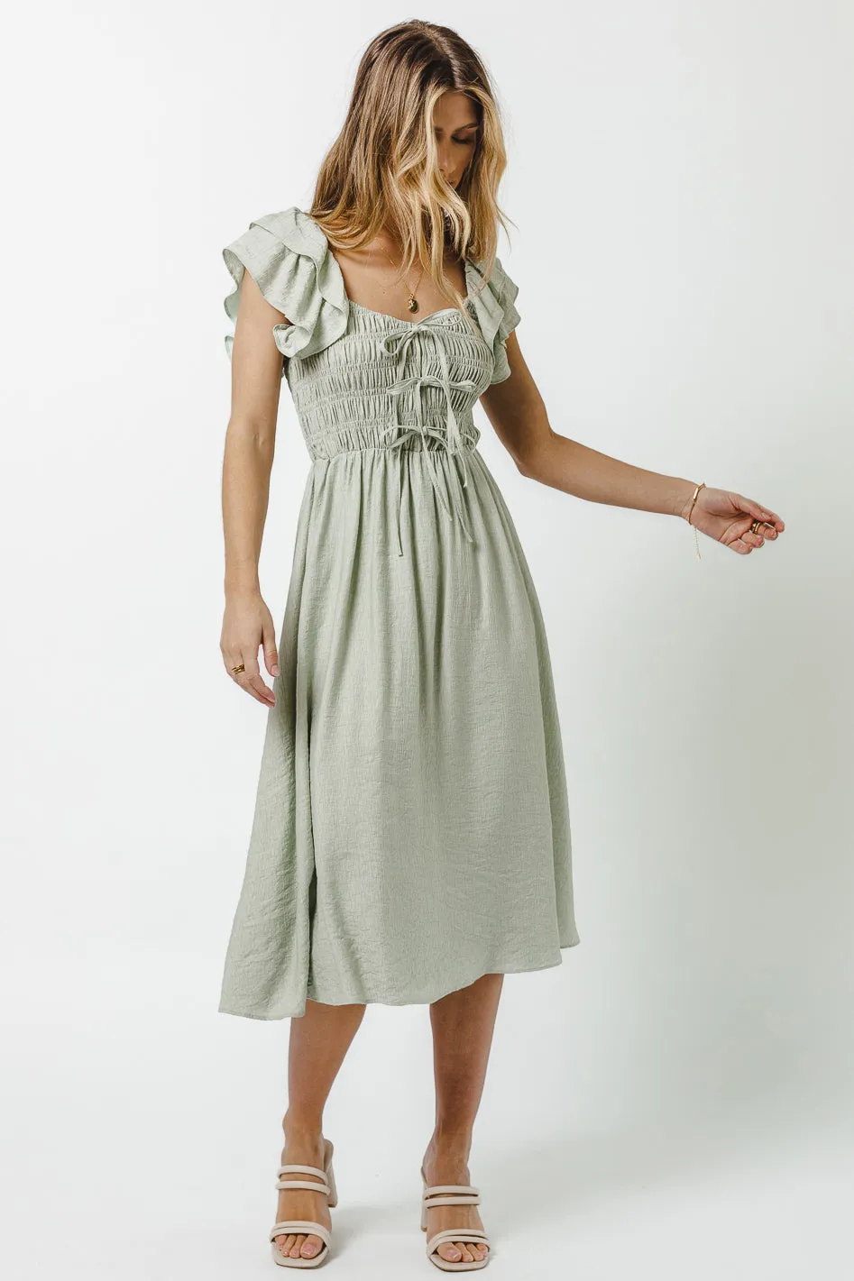 Dallas Midi Dress in Sage - FINAL SALE sold by bohme