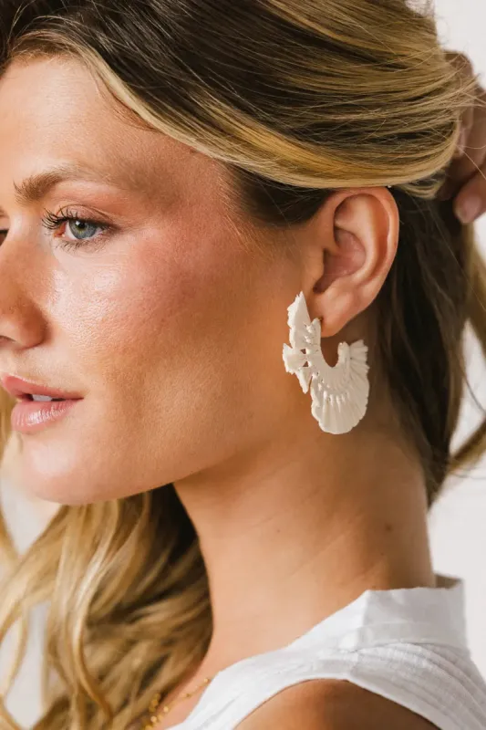 Deidre Tassel Fan Earrings in Ivory - FINAL SALE sold by bohme