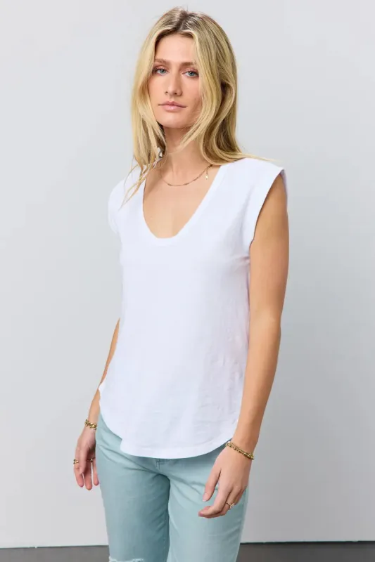 Jaylene Muscle Tee in White - FINAL SALE sold by bohme
