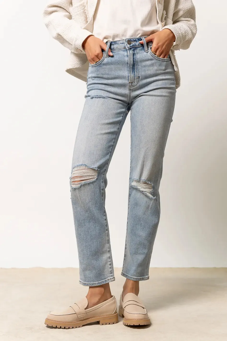 Ellery Distressed Jeans in Light Wash- FINAL SALE sold by bohme product image thumbnail 2