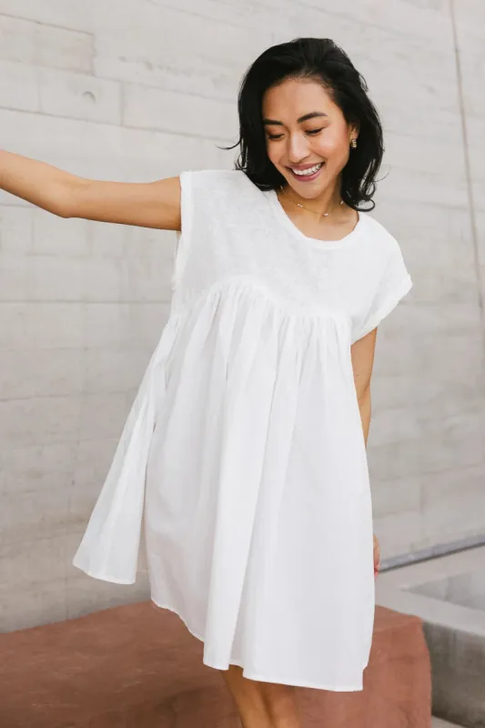 Livia Contrast Mini Dress in White - FINAL SALE sold by bohme