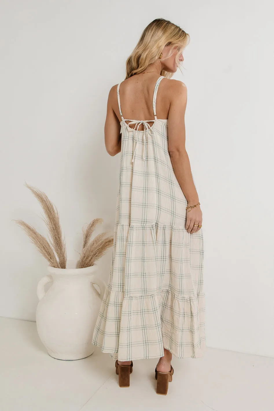 Kendall Plaid Dress in Blue sold by bohme product image thumbnail 4