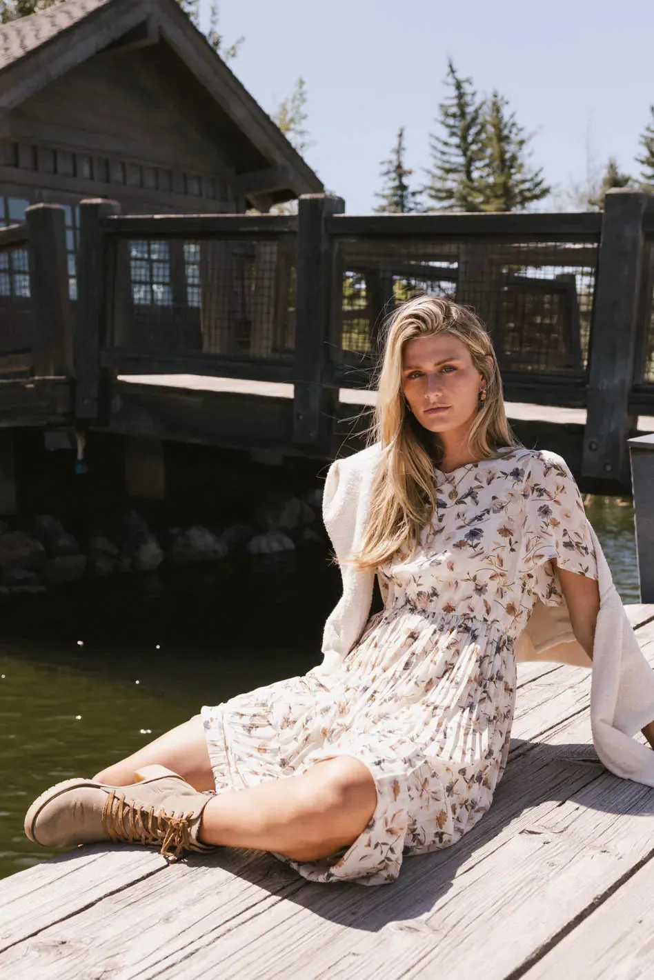 Delilah Pleated Midi Dress - FINAL SALE sold by bohme product image thumbnail 2