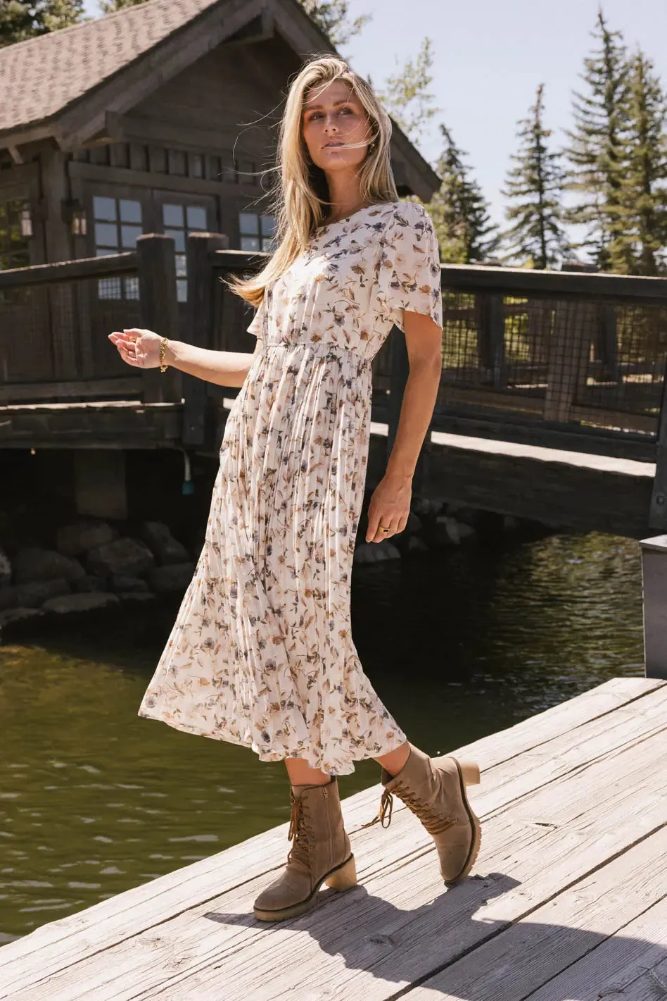 Delilah Pleated Midi Dress - FINAL SALE sold by bohme product image thumbnail 5