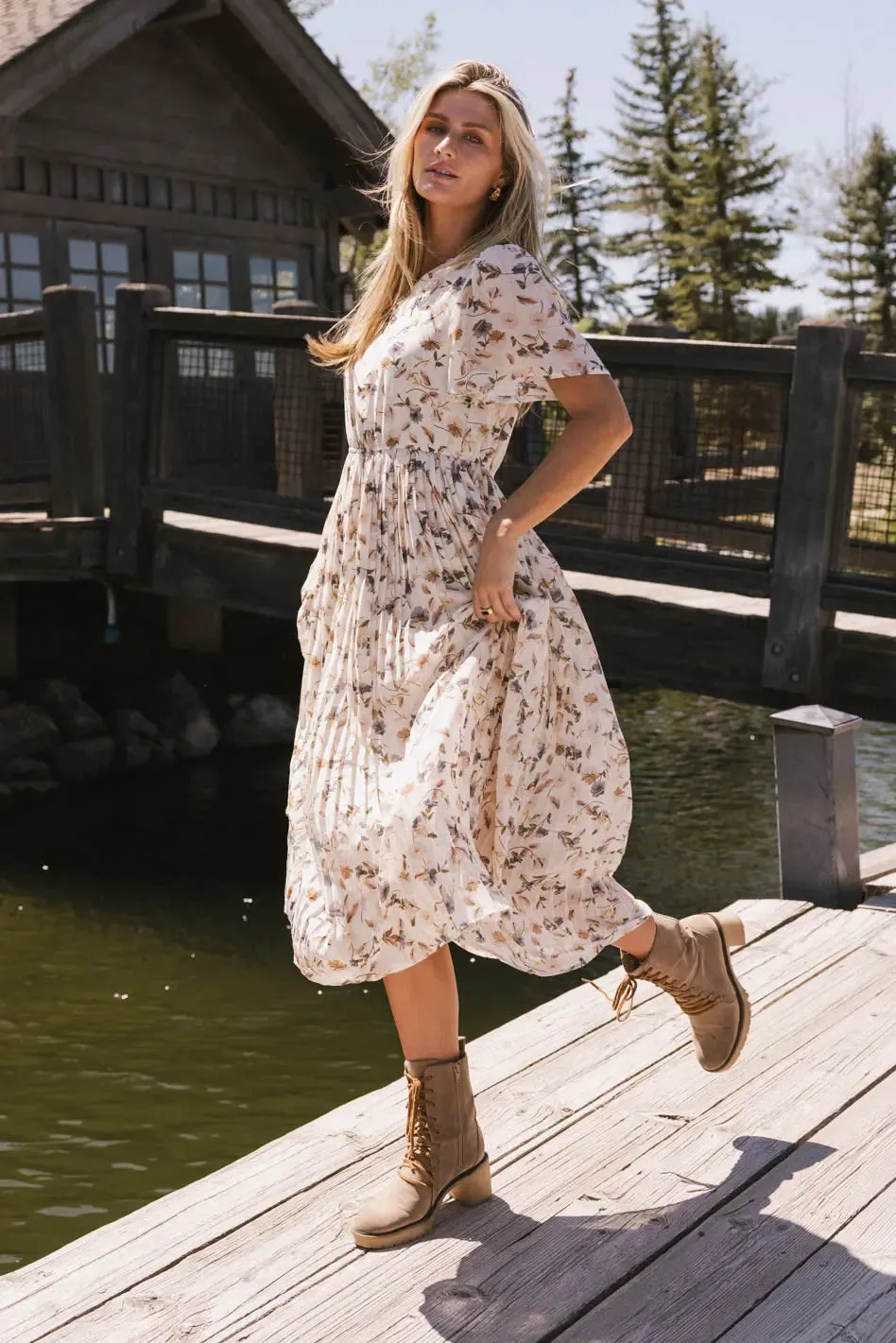 Delilah Pleated Midi Dress - FINAL SALE sold by bohme product image thumbnail 3