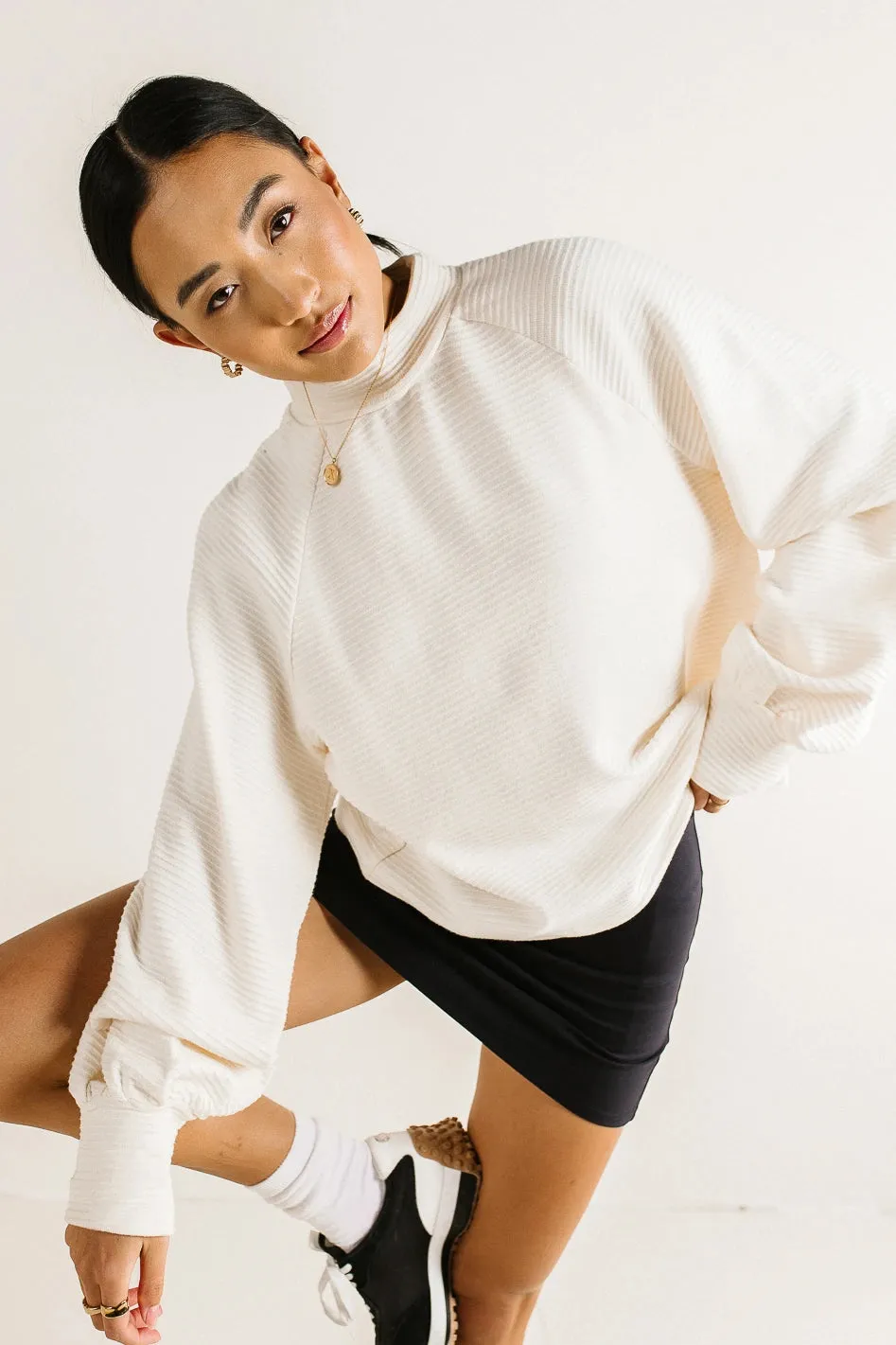 Ella Textured Top in Cream - FINAL SALE sold by bohme product image thumbnail 4