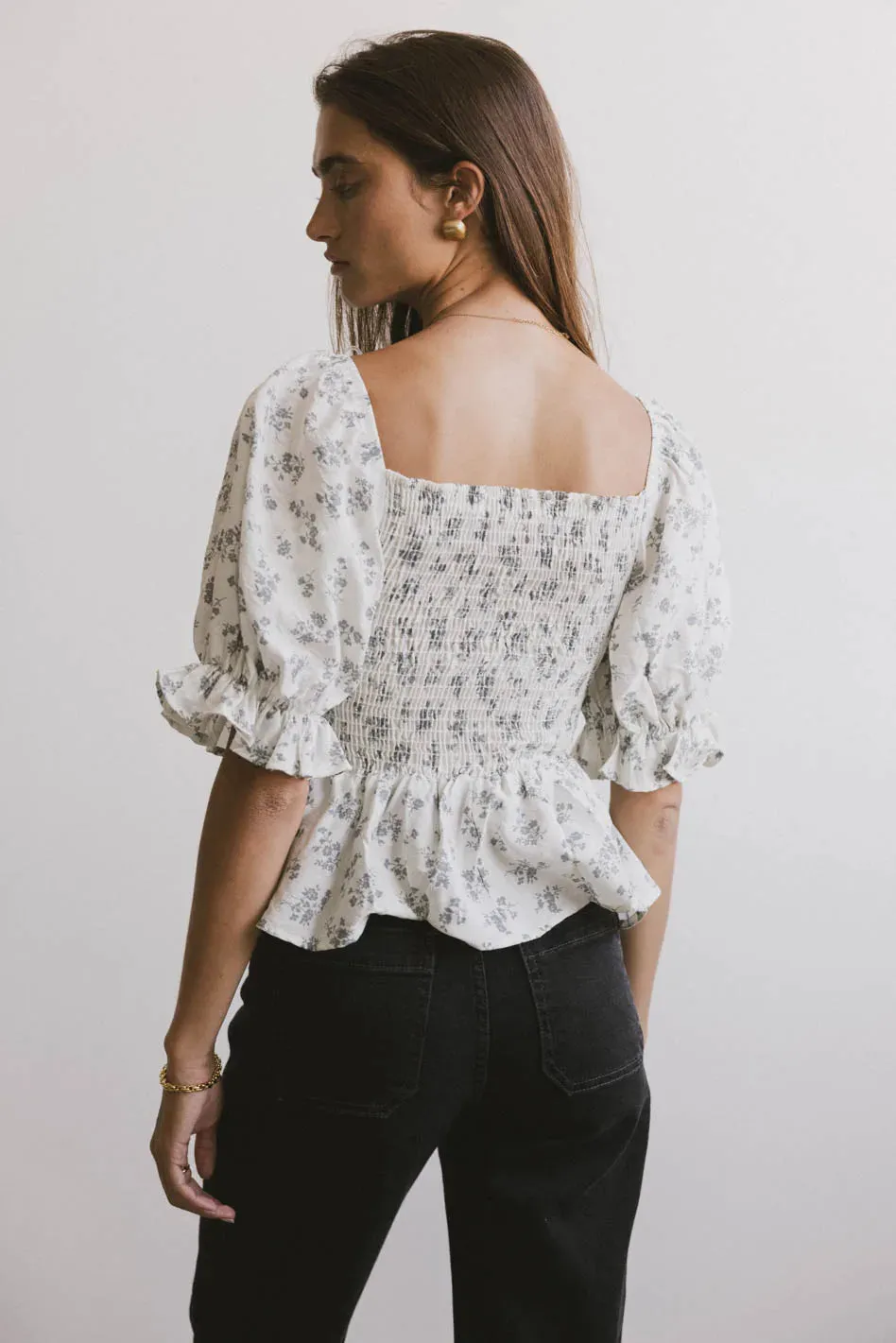 Connie Ditsy Floral Peplum Top - FINAL SALE sold by bohme product image thumbnail 2