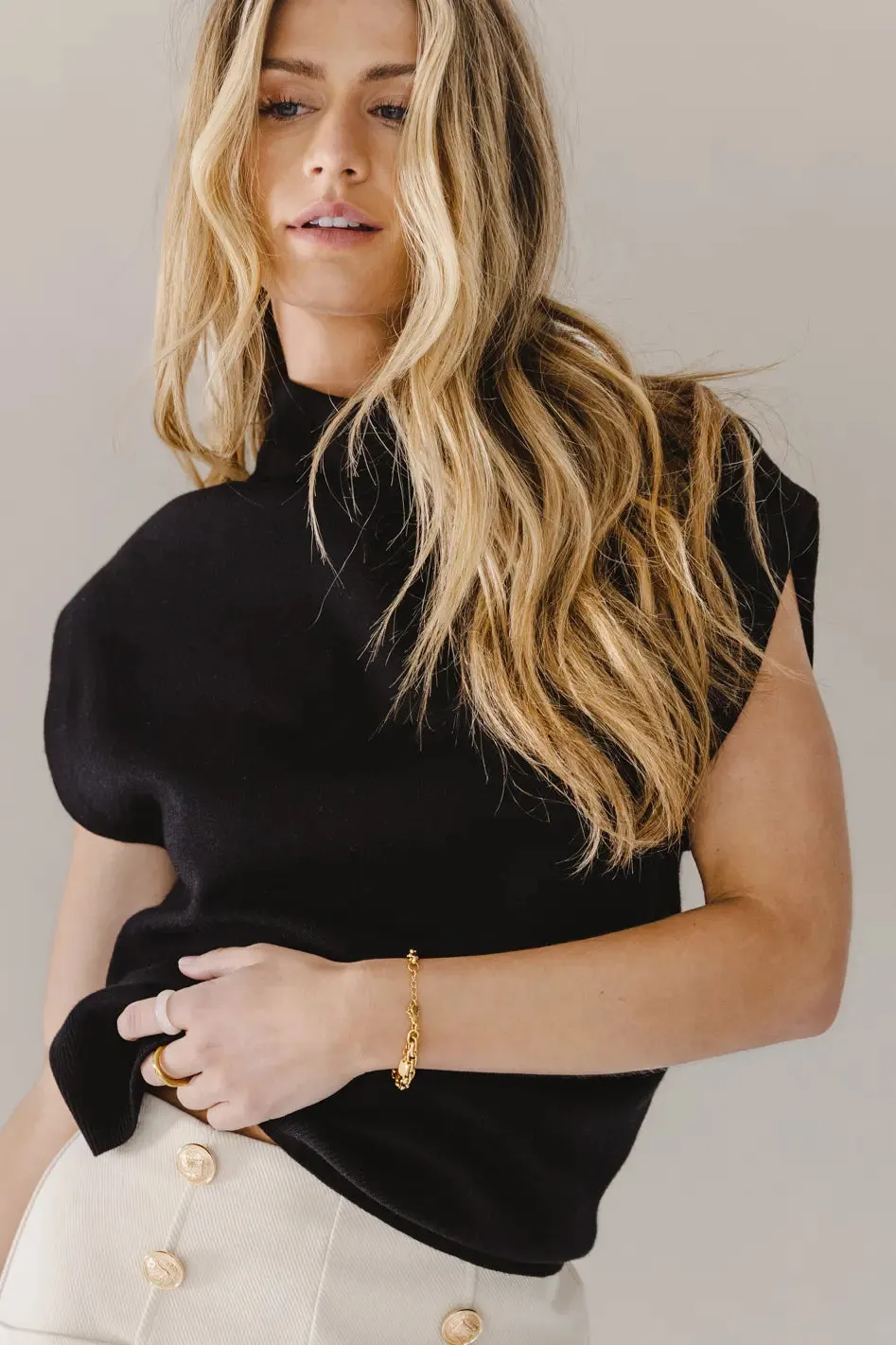 Laura Short Sleeve Sweater in Black sold by bohme product image thumbnail 3