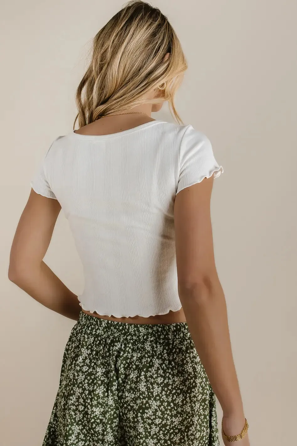 Estella Crop Top in Ivory - FINAL SALE sold by bohme product image thumbnail 3