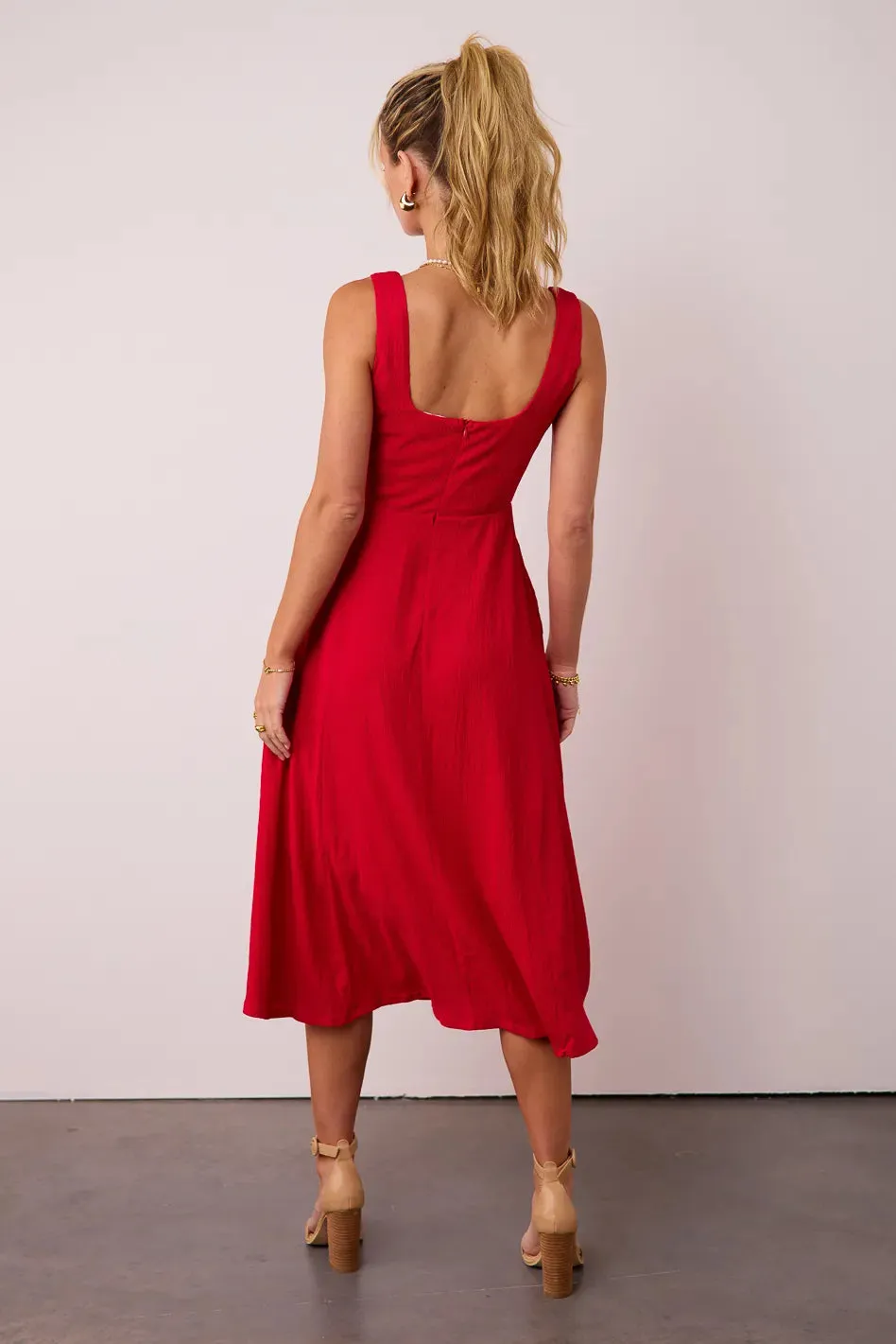 Carmela Midi Dress in Red - FINAL SALE sold by bohme product image thumbnail 2