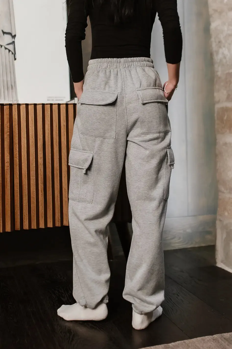 Joanna Cargo Sweatpants in Grey - FINAL SALE sold by bohme product image thumbnail 4