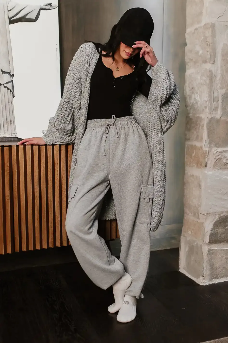 Joanna Cargo Sweatpants in Grey - FINAL SALE sold by bohme
